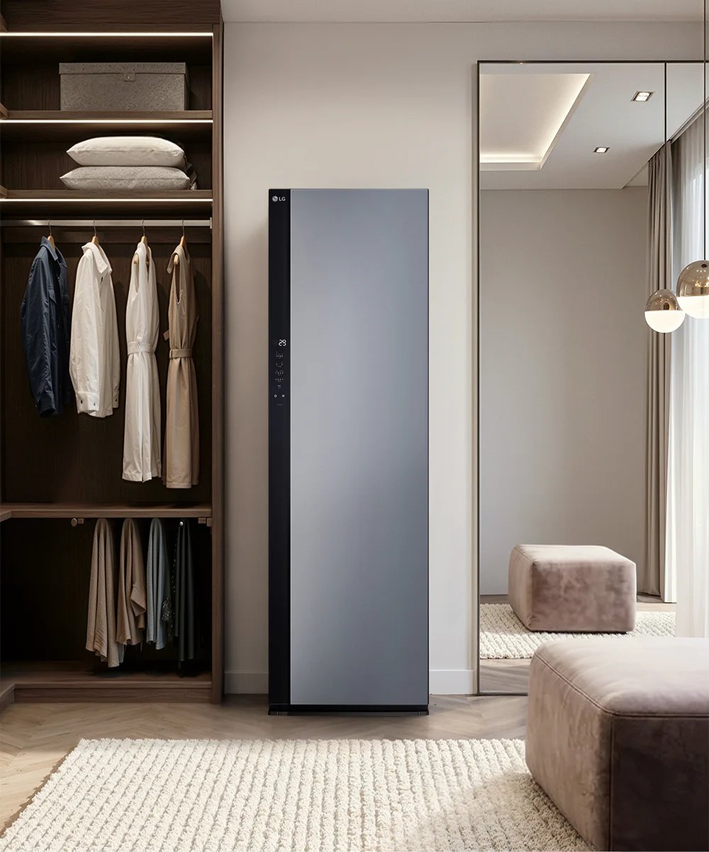 LG 스타일러 5벌 사이즈 SC5GMR42S 블랙틴트미러 오브제컬렉션 설치 예시