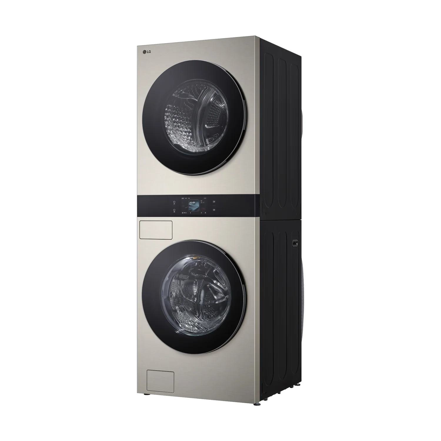 LG 트롬 워시타워 WA2525UUP6G를 비스듬히 본 모습